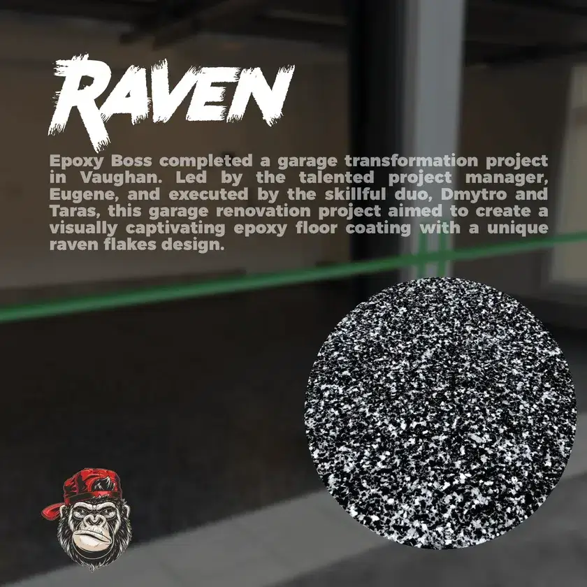 Eugene's Epoxy Boss: Transforming a Garage with Raven Flakes Design